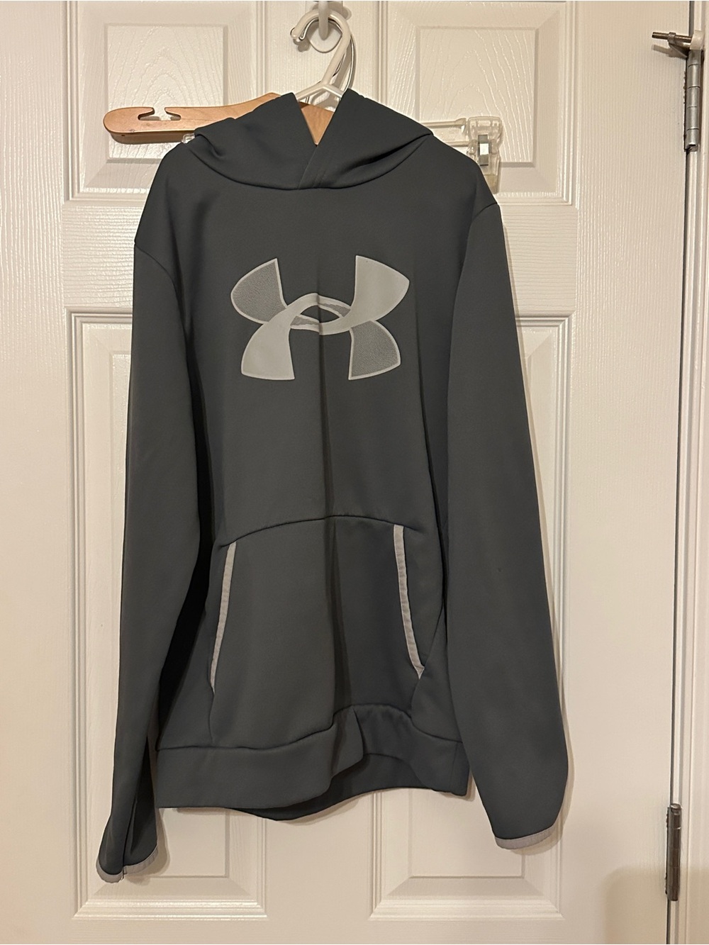Under Armour Charcoal Gray Youth Hoodie with Logo